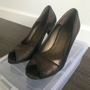 Kenneth Cole Reaction Suede Peep-Toe Heels